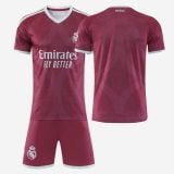 Real Madrid Burgundy Blank Soccer Jersey Set