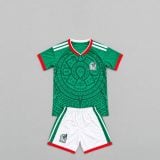 Mexico Green Home Blank Youth Soccer Jersey Set