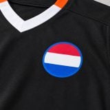 Netherlands Black Orange Youth Blank Soccer Jersey