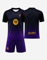 Barcelona Black Purple Blank Away Soccer Jersey