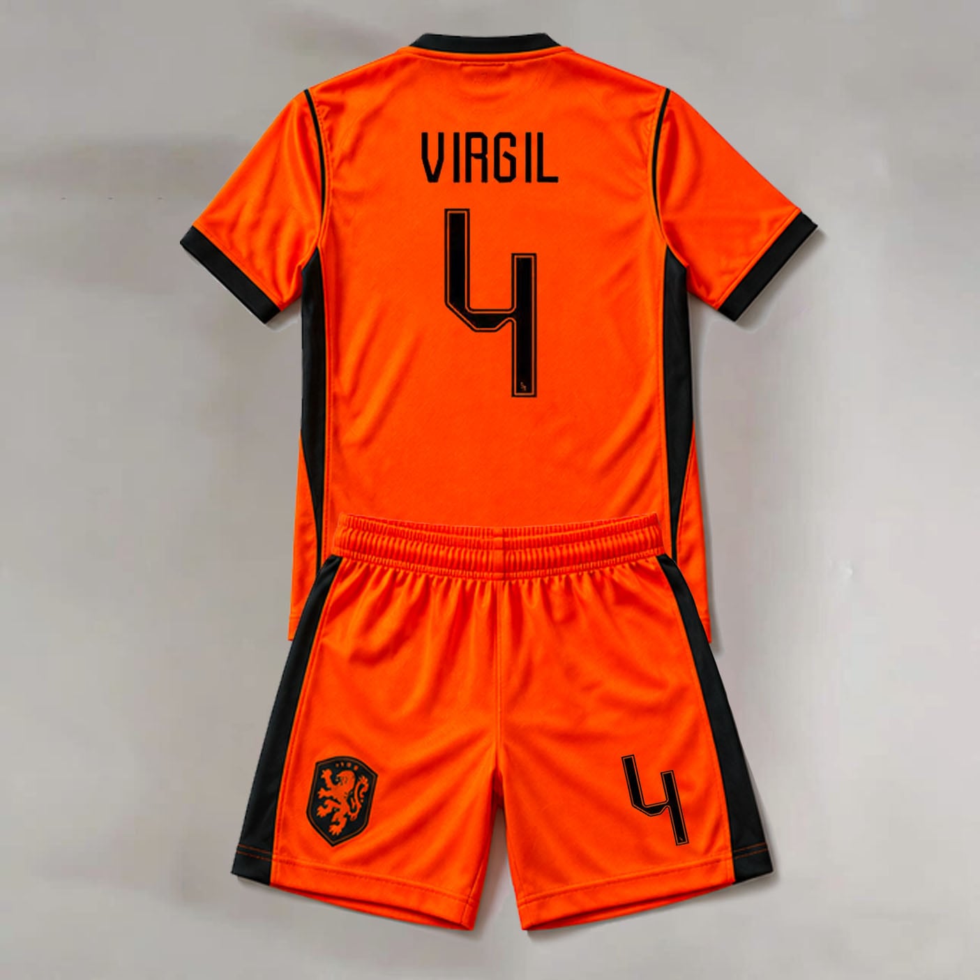 #4 Virgil van Dijk Netherlands Youth Soccer Jersey - Image 2