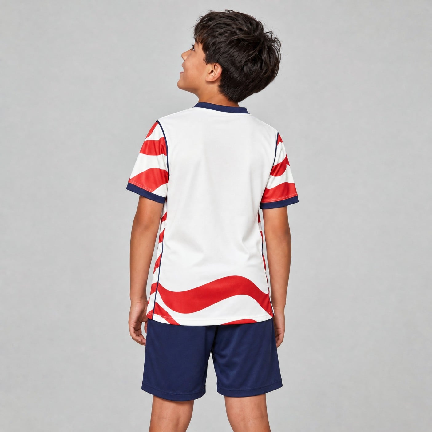 USA Blank Youth Soccer Jersey – model, back
