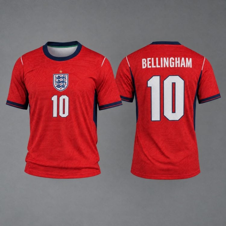 10 Jude Bellingham England Red Navy Soccer Jersey - 99Jersey