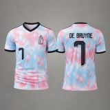 #7 Kevin De Bruyne Belgium Pink and Blue Soccer Jersey