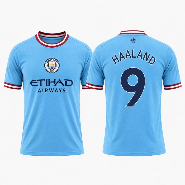 9 Erling Haaland Manchester City Light Blue Soccer Jersey