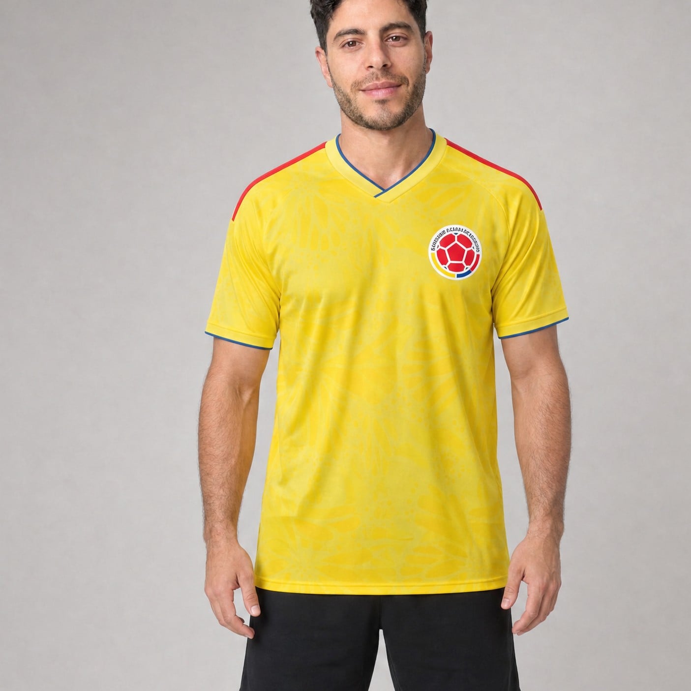 Colombia Blank Soccer Jersey, worn, front