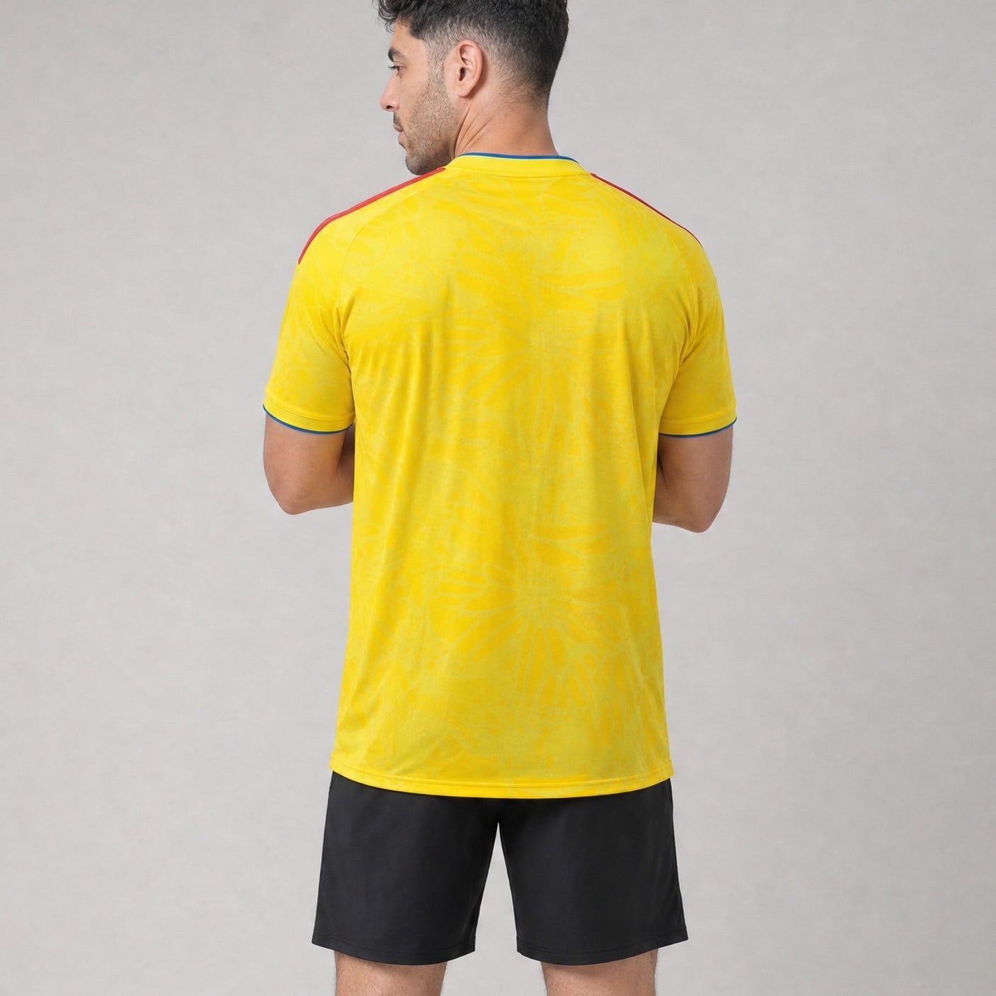 Colombia Blank Soccer Jersey, worn, back