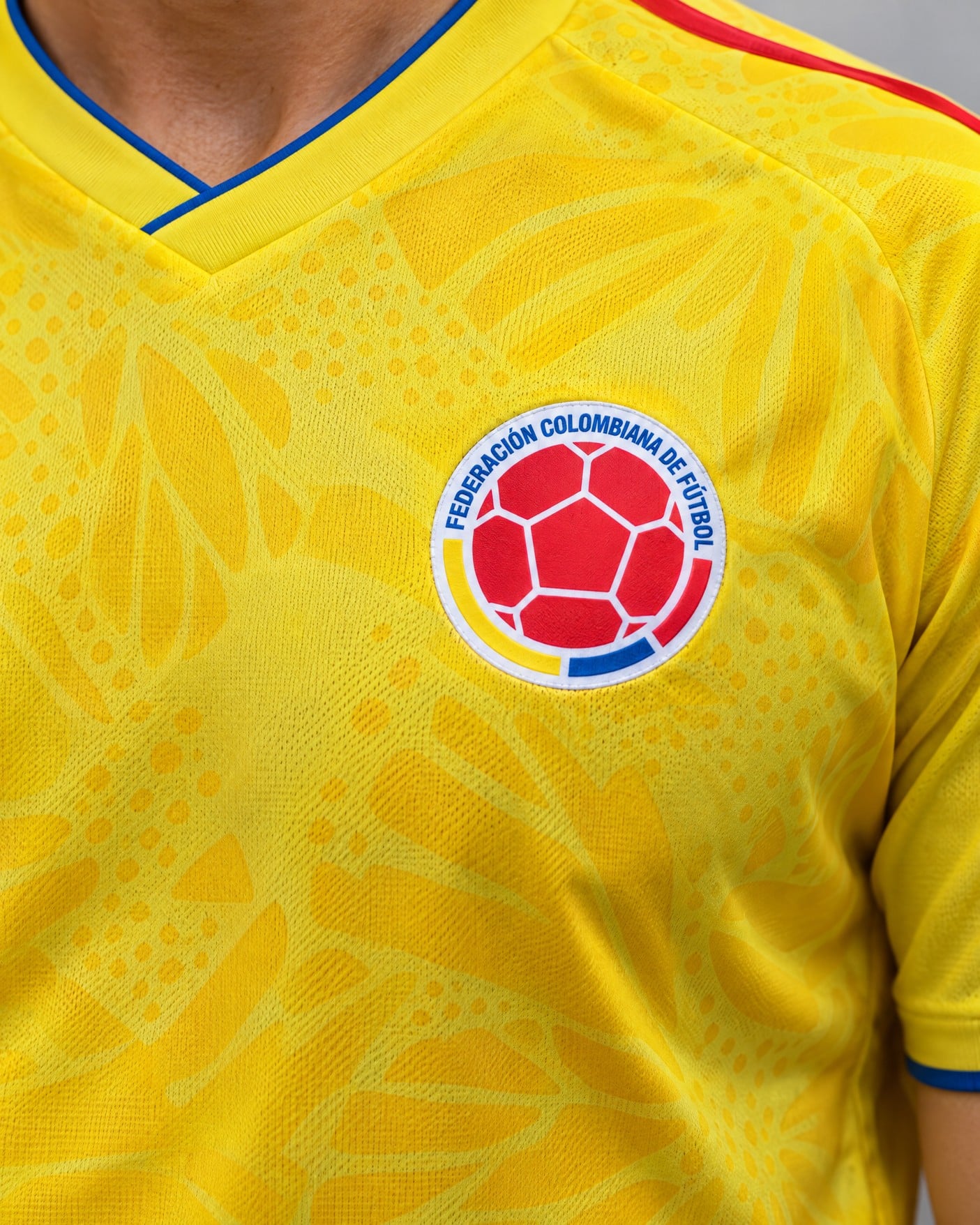 Colombia Blank Soccer Jersey, close-up