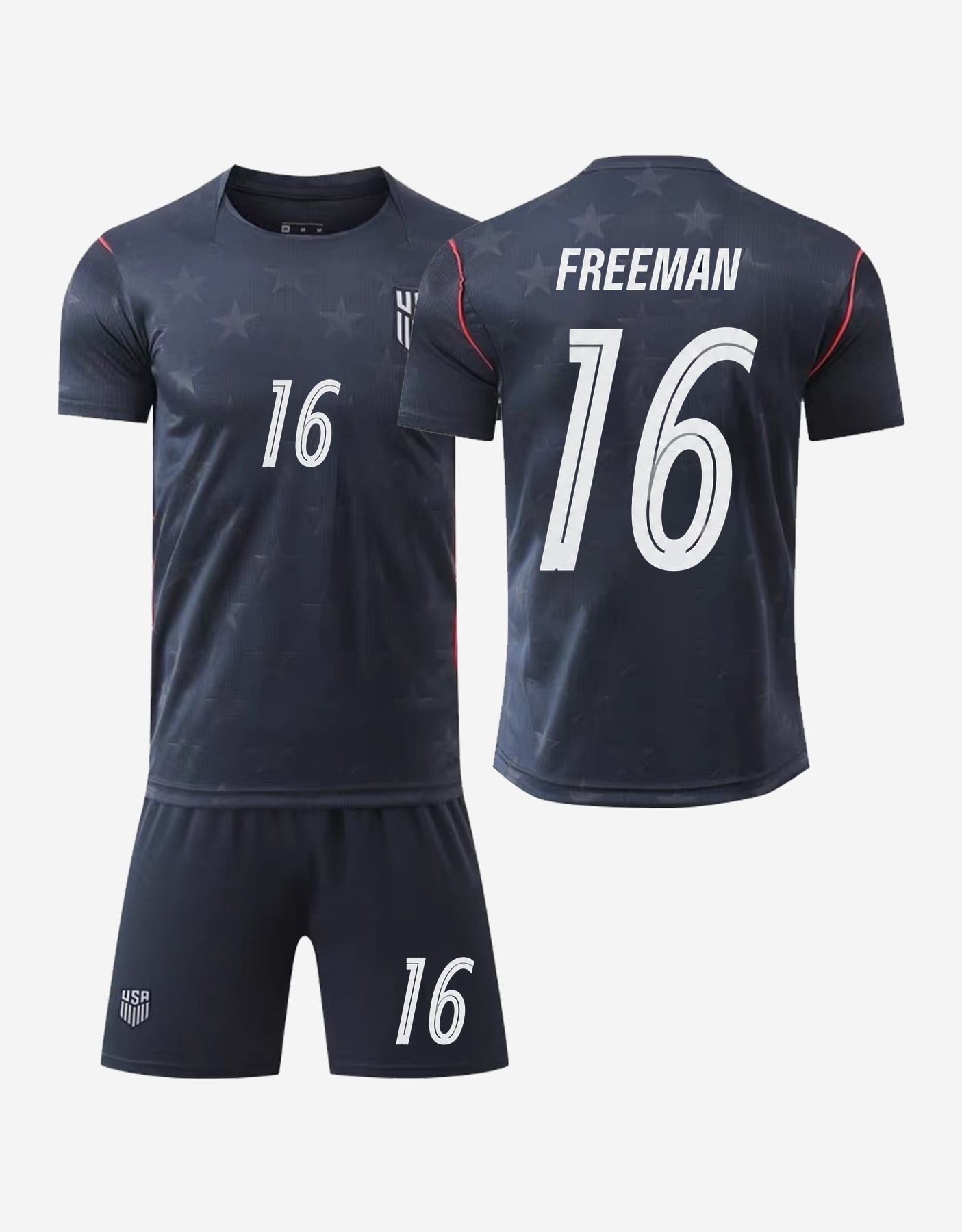 #16 Alexander Michael Freeman USA Navy Star Soccer Jersey
