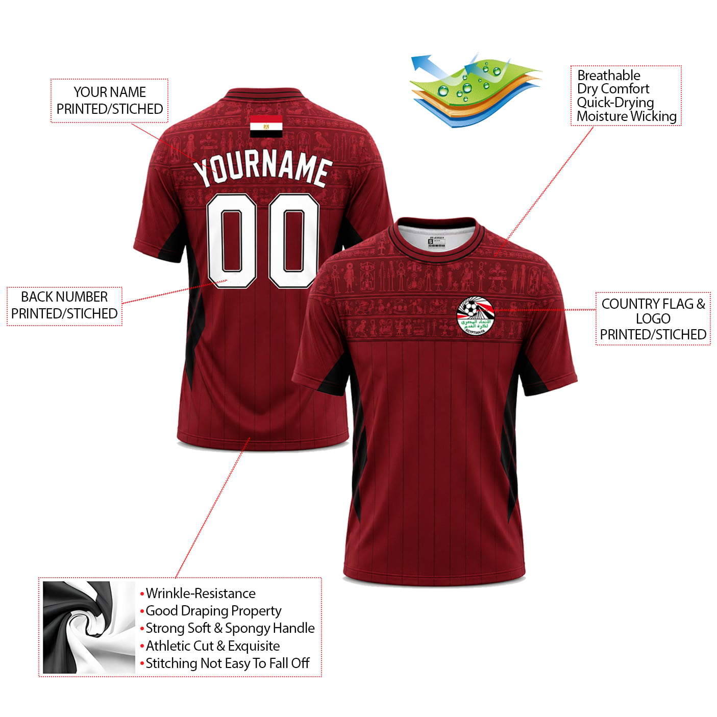Egypt Custom Soccer Jersey - Image 6