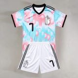 #7 Kevin De Bruyne Belgium Pink and Blue Youth Soccer Jersey