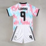 #9 Romelu Lukaku Belgium Pink and Blue Youth Soccer Jersey
