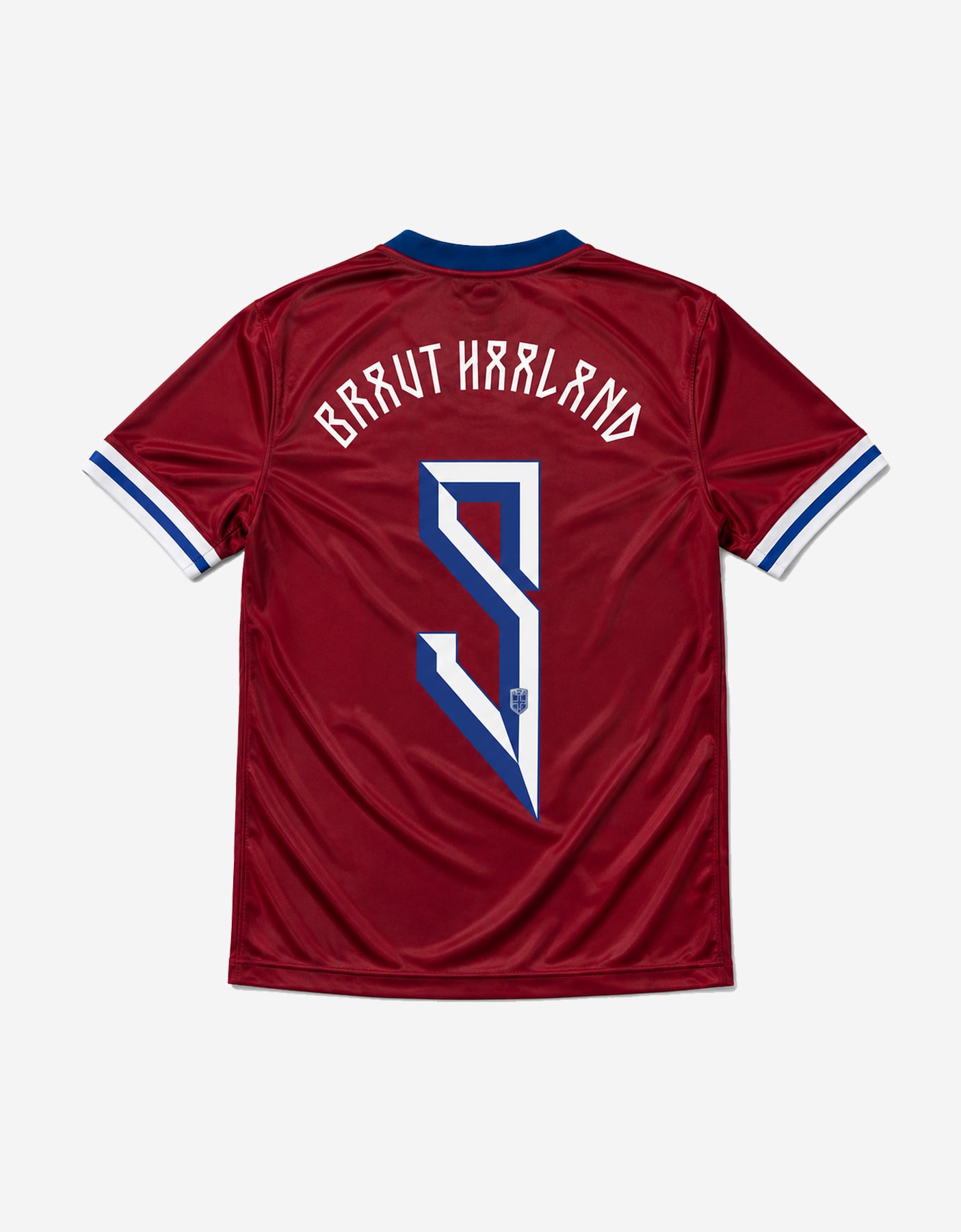 #9 Erling Haaland Youth Red White and Blue Soccer Jersey - Image 2