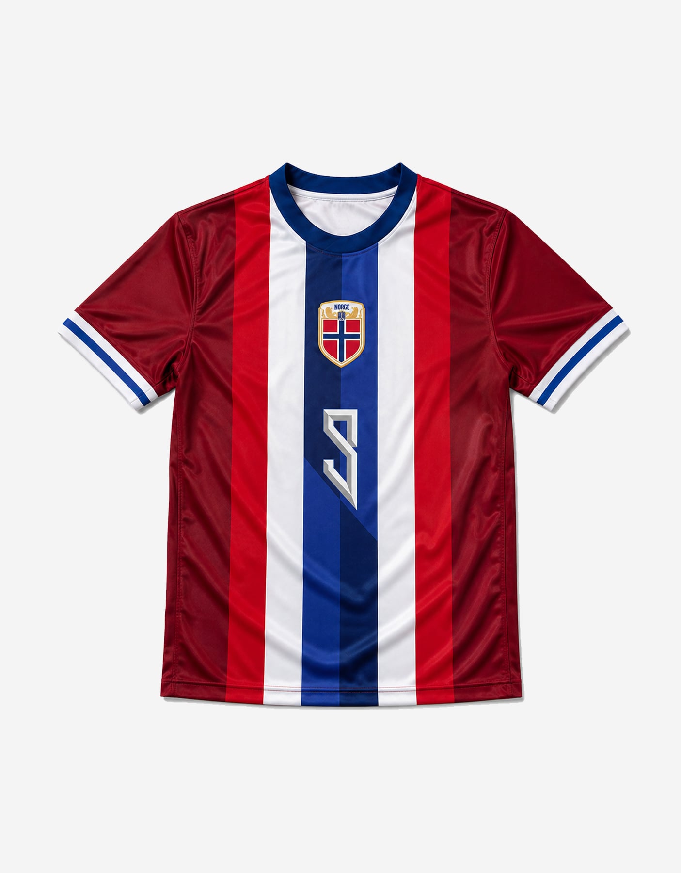#9 Erling Haaland Youth Red White and Blue Soccer Jersey