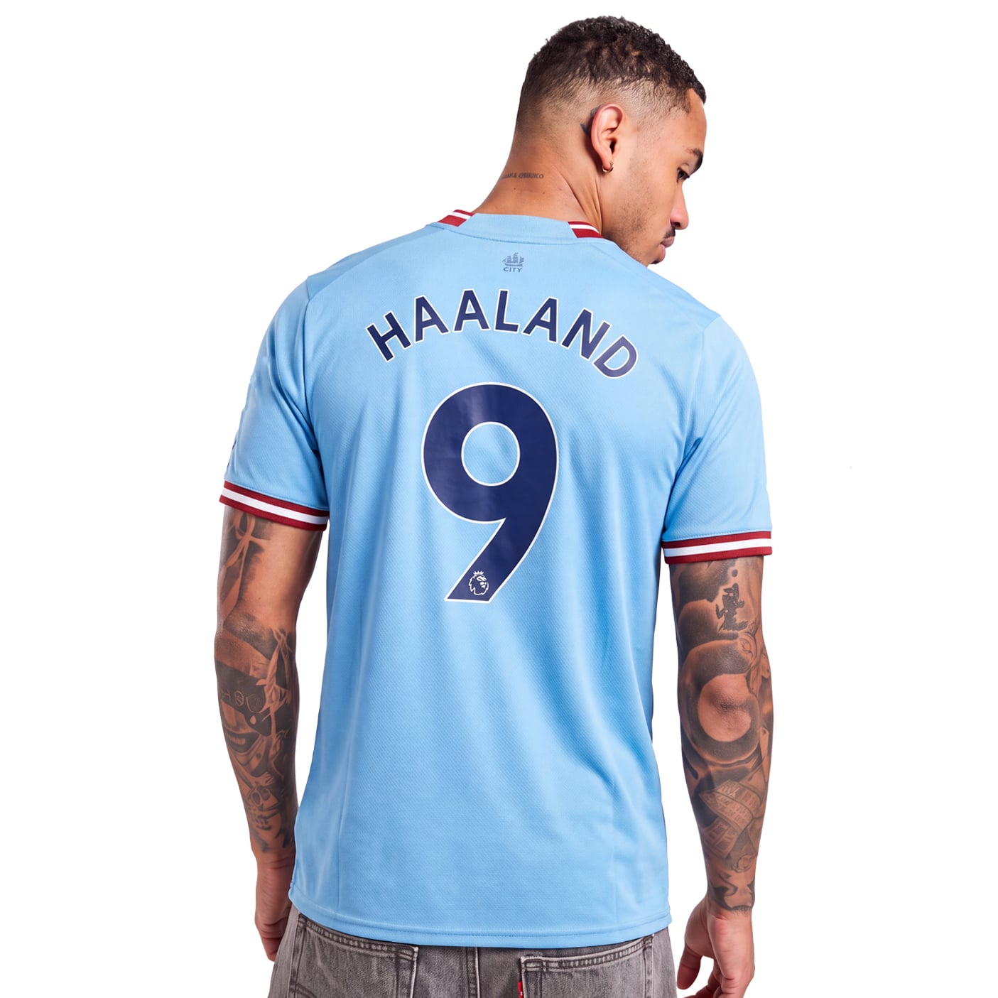 9 Erling Haaland Manchester City Light Blue Soccer Jersey
