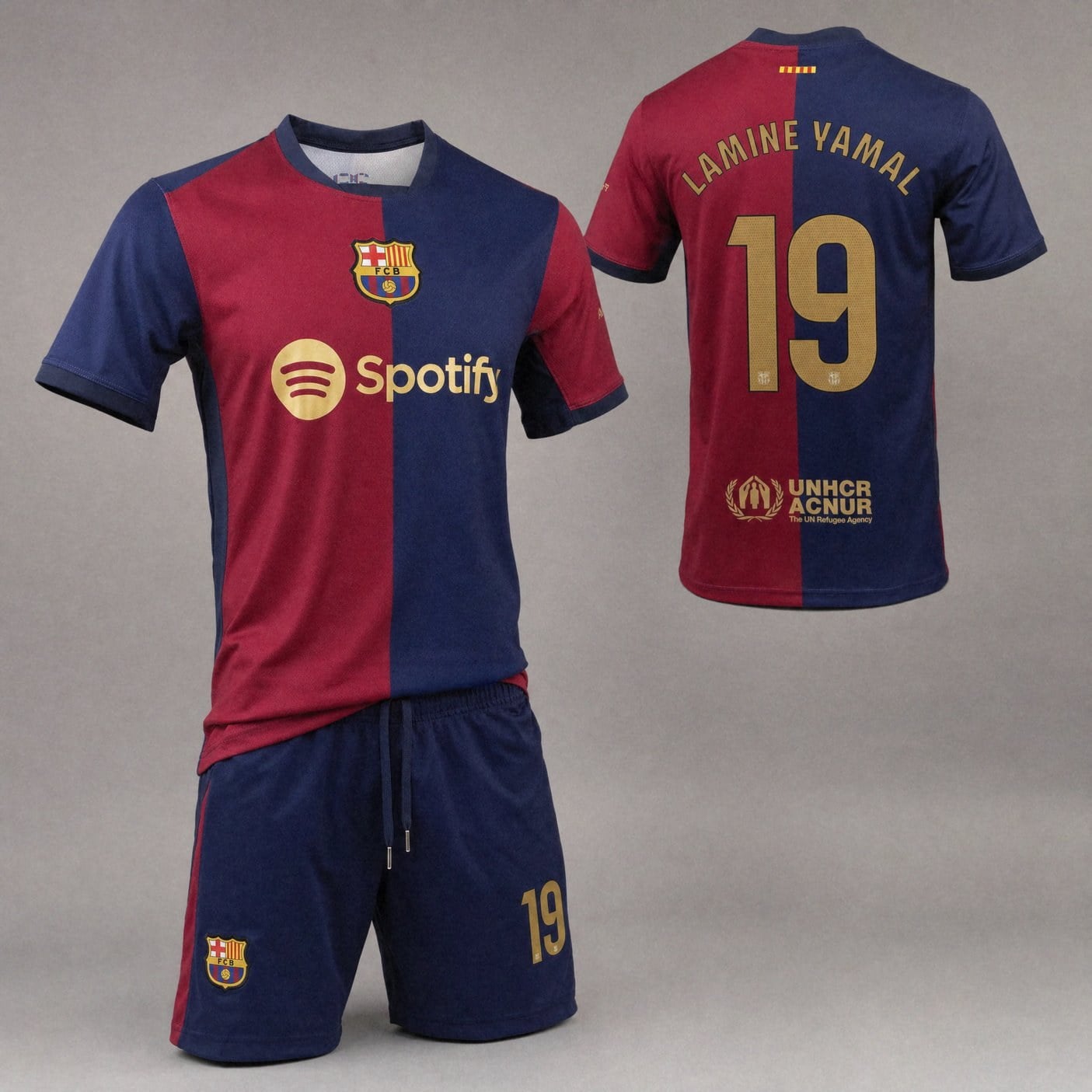Lamine Yamal Barcelona Home Jersey, #19 Blue Red | 99Jersey