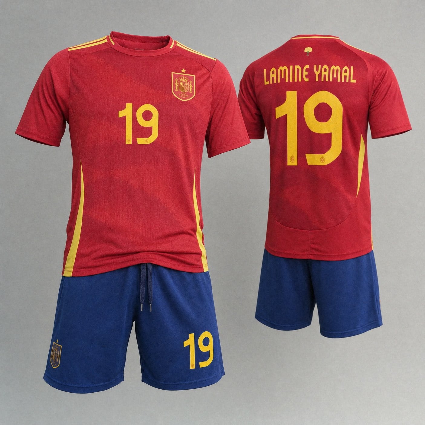 #19 Lamine Yamal Spain Home Soccer Jersey