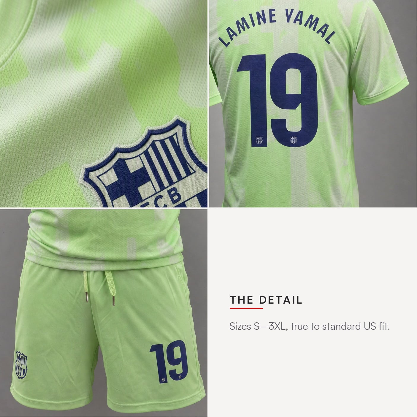 Lamine Yamal Barcelona Away Jersey, #19 Neon | 99Jersey