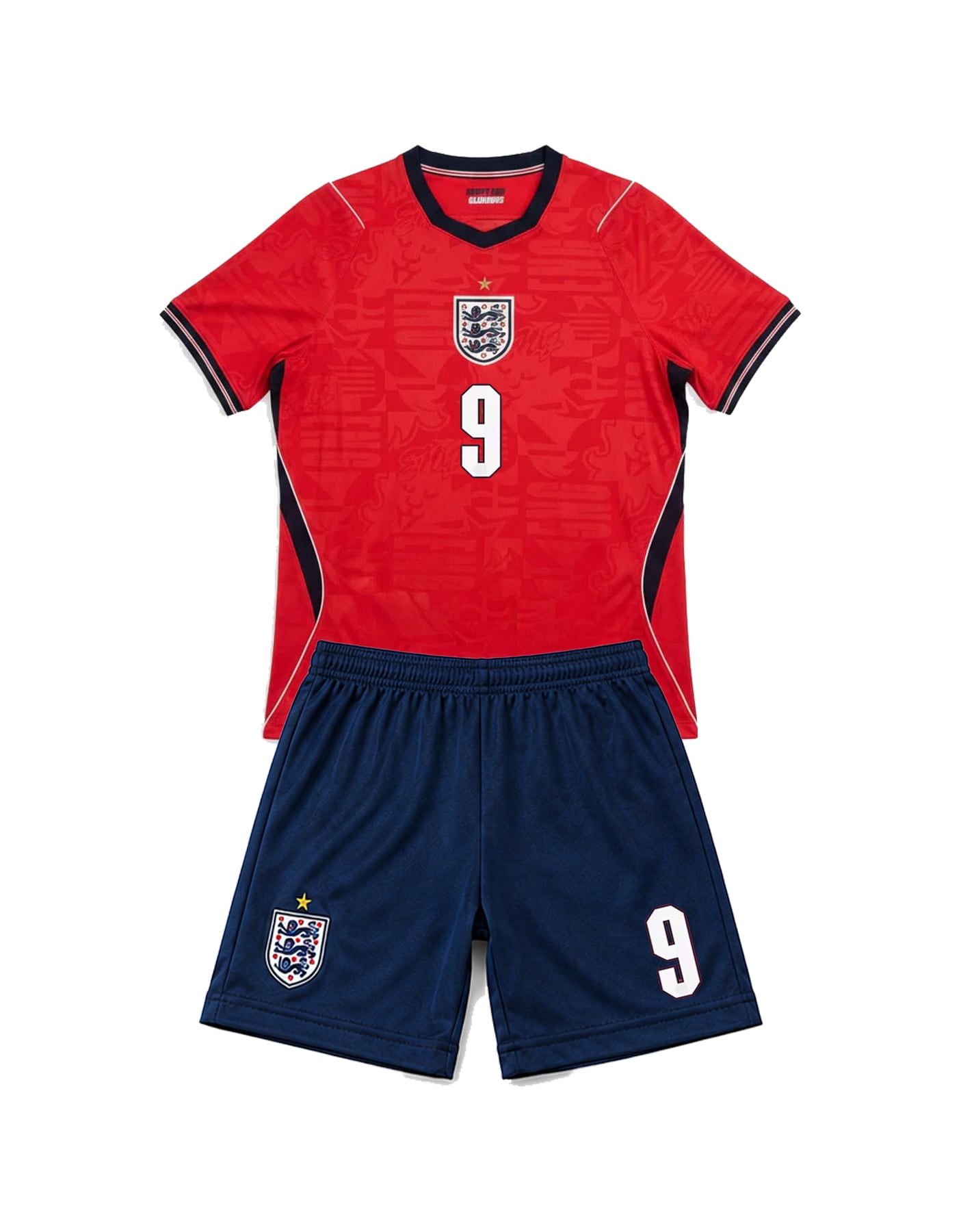 #9 Harry Kane Red Navy England Youth Soccer Jersey