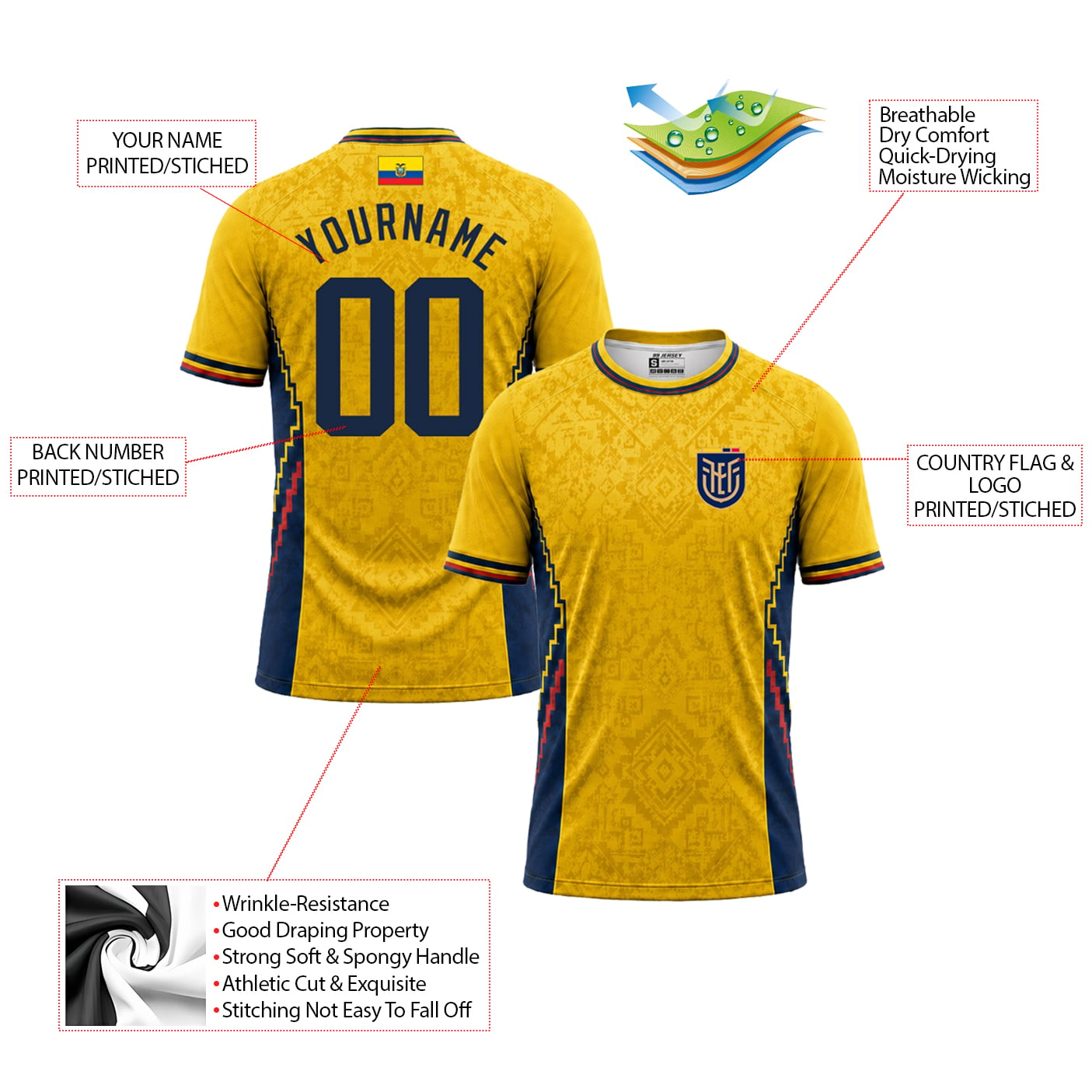 Ecuador Custom Soccer Jersey - Image 5