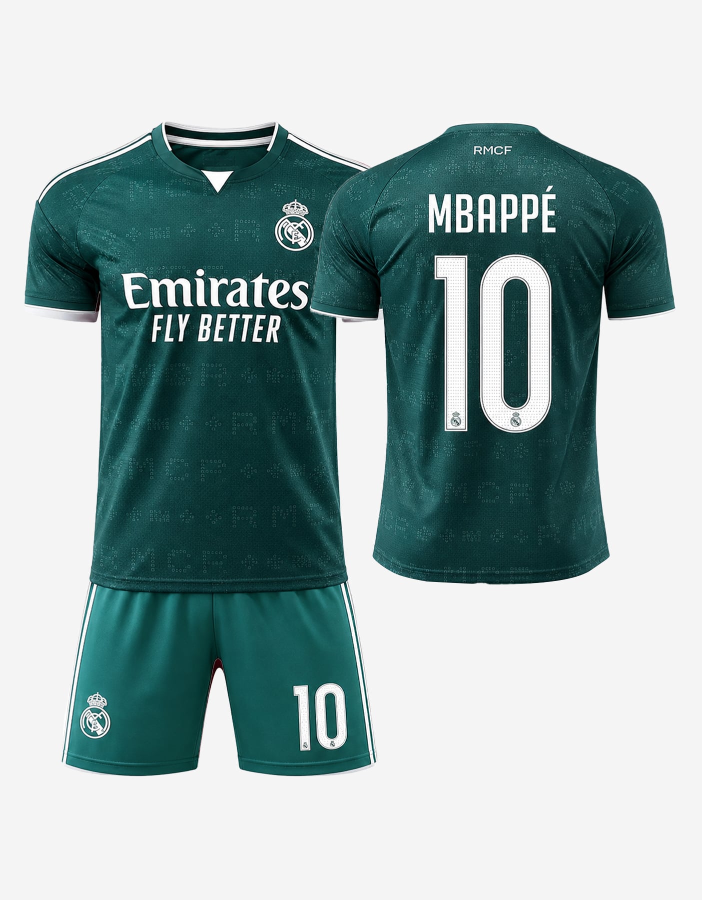 #10 Kylian Mbappé Green and White Soccer Jersey