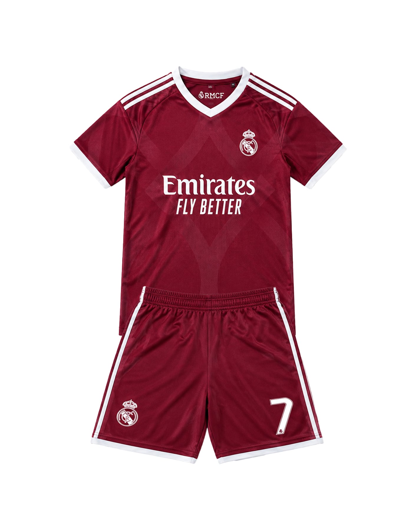#7 Cristiano Ronaldo Burgundy and White Youth Soccer Jersey