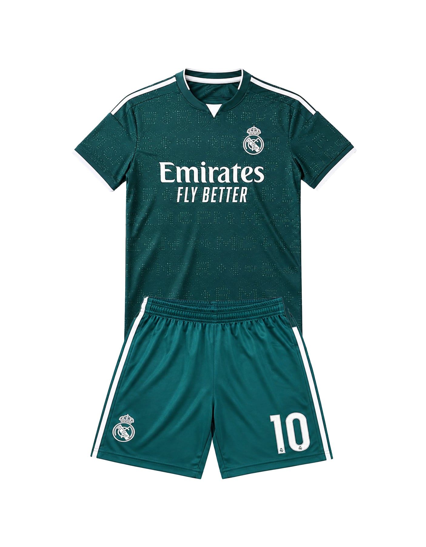 #10 Kylian Mbappé Green and White Youth  Soccer Jersey
