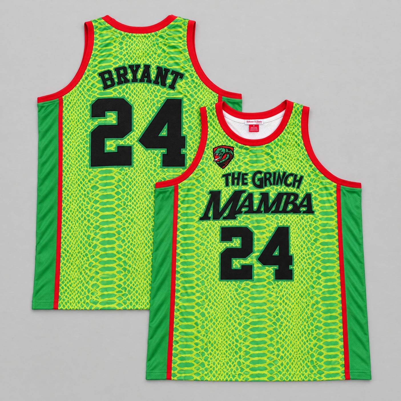 Kobe Bryant #24 Grinch Mamba Christmas Edition Jersey