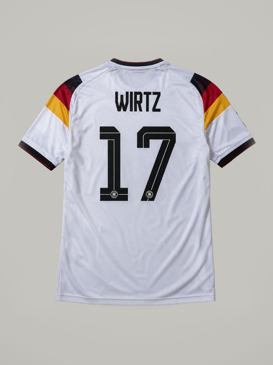 The #17 Florian Wirtz Germany Youth Soccer Jersey: the jersey with the matching shorts